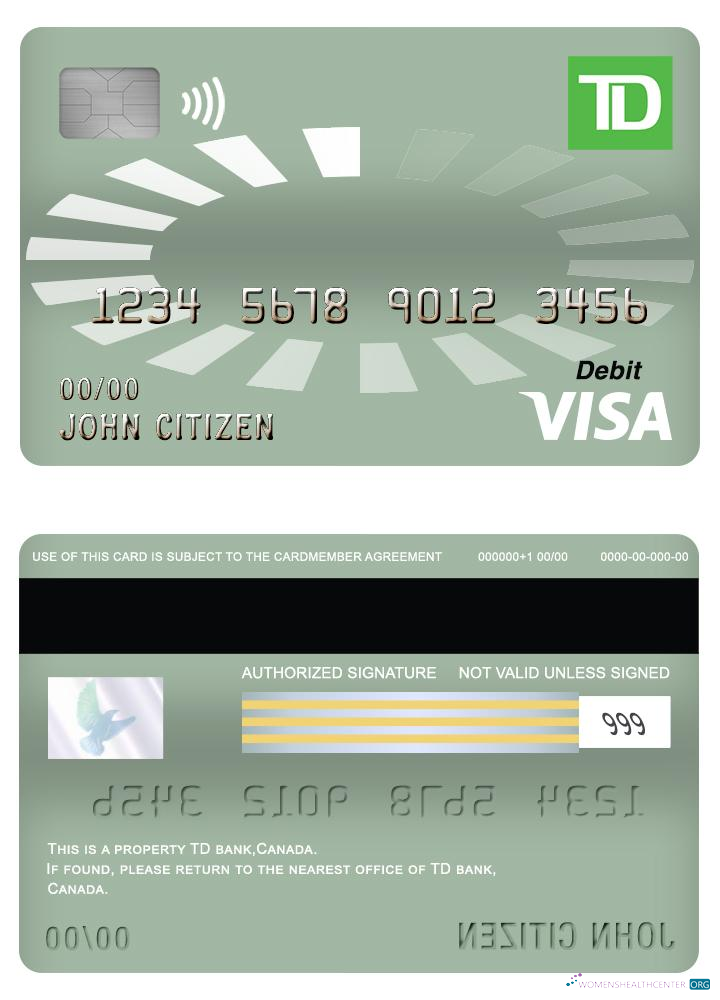 Download Canada TD visa debit card Photoshop template